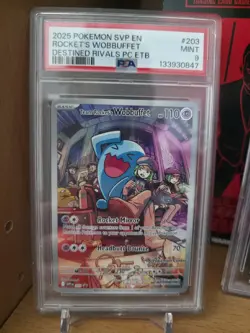 Rocket's Wobbuffet Pokemon Center #203 PSA 9 - 2025 Pokemon SV Promos - Image 1