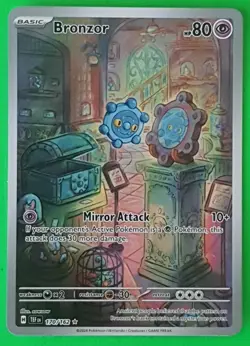 Pokemon TCG: Bronzor 170/162 Sv05: Temporal Forces Illustration Rare Near Mint - Image 1