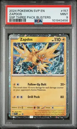 2024 POKEMON SVP EN-SV BLACK STAR PROMO #157 ZAPDOS PSA 9 - Image 1