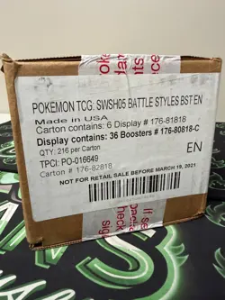 2021 Pokemon SWSH05 Battle Styles Booster Box Case - Factory Sealed - Image 4