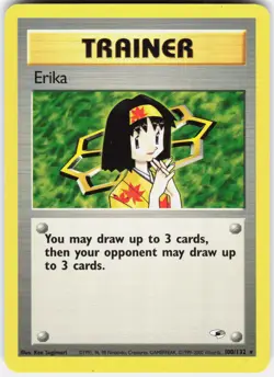 Erika 100/132 Rare Gym Heroes Pokemon Unlimited LP - Image 1