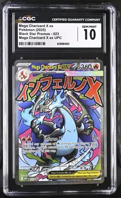 Mega Charizard X ex Black Star Promo 023 GEM MINT CGC 10 Pokemon TCG UPC Promo - Image 1