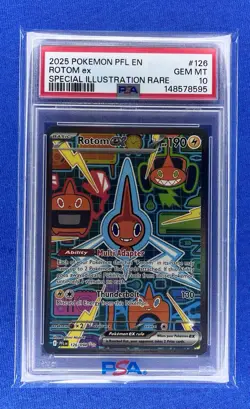 2025 POKEMON PFL EN-PHANTASMAL FLAMES SPECIAL ILLUSTRATION RARE ROTOM EX PSA 10 - Image 1