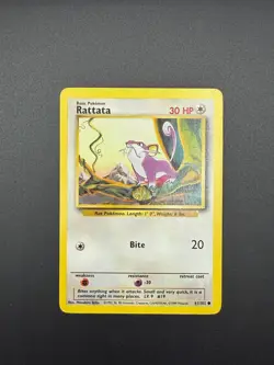 Pokemon Rattata Common Base Set 061/102 LP - Image 1