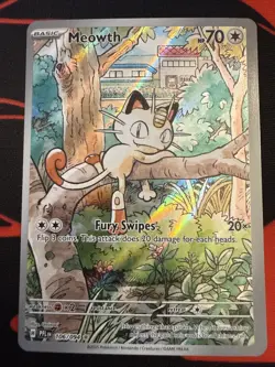 Meowth Illustration Rare 106/094 Pokemon Phantasmal Flames English Near Mint - Image 1