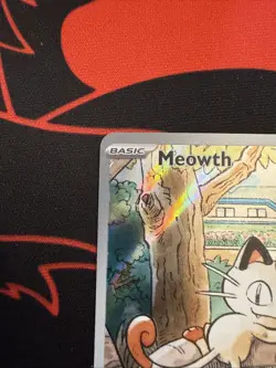 Meowth Illustration Rare 106/094 Pokemon Phantasmal Flames English Near Mint - Image 2