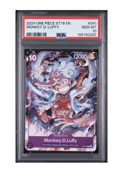 ONE PIECE ENGLISH ST18 MONKEY D LUFFY #041 PSA 10 🔥📈 - Image 1