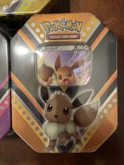 Pokemon TCG Pikachu, Eevee & Eternatus V Powers Tin Lot of 3, New Sealed - Cards 820650807794 - Image 4