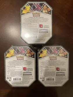 Pokemon TCG Pikachu, Eevee & Eternatus V Powers Tin Lot of 3, New Sealed - Cards 820650807794 - Image 5