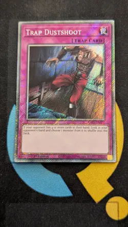 RA05-EN077 Trap Dustshoot Platinum Secret Rare 1st Ed YuGiOh - Image 1