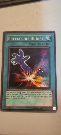 Premature Burial DB1-EN091Super Rare Pack Fresh Never Played - Image 3
