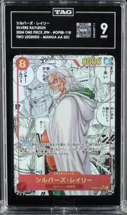 2024 One Piece Japanese Silvers Rayleigh Manga Alternate Art #OP08-118 TAG 9 #2 - Image 1