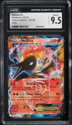 CGC 9.5 Moltres EX Holo Plasma Storm 2013 Pokemon Card #14 - Image 1