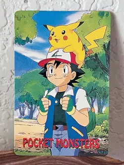 Q-Boy Pokemon Pocket Monsters "Ash/Caterpie" Eight Of Spades Poker Playing Card - Image 2