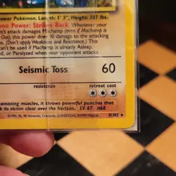 Vintage Machamp 8/102 Holo Rare Base Set 100 HP Pokemon Card - Image 3