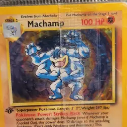 Vintage Machamp 8/102 Holo Rare Base Set 100 HP Pokemon Card - Image 4