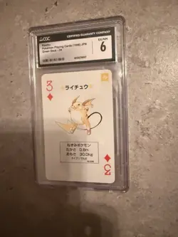 Pokemon Raichu 3 of Diamonds Green Venusaur Deck Playing Card Poker Nintendo - Image 1