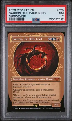 MTG Sauron, the Dark Lord Showcase The Lord of the Rings LTR M0329 PSA 7 Magic - Image 1