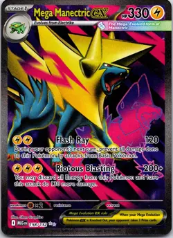 Mega Manectric ex 158/132 Ultra Rare Mega Evolution Pokemon Holo Near Mint - Image 1