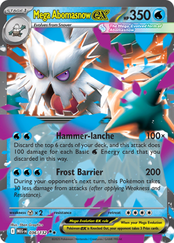Mega Abomasnow ex 036/132 Double Rare Mega Evolution Pokemon Holo Near Mint - Image 1