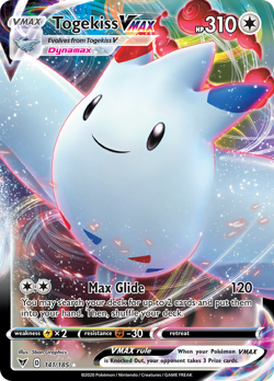 Togekiss VMAX 141/185 Holo VMAX Rare Vivid Voltage Pokemon Near Mint - Image 1