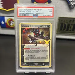 2021 POKEMON SWSH BLACK STAR PROMO #144 GRENINJA-GOLD STAR PSA 7 - Image 1