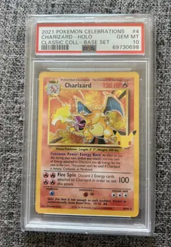 PSA 10 Charizard 4/102 Pokemon Celebrations Classic Collection Sword Shield - Image 1