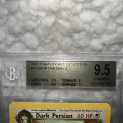 2000 1st Edition Pokemon Rocket Dark Persian #42 Beckett 9.5 - Image 2
