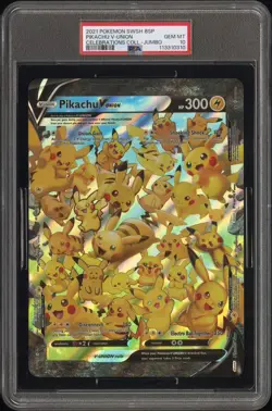 [PSA 10] Pikachu V-UNION Celebrations Collection Promo Holo JUMBO POKEMON - Image 1