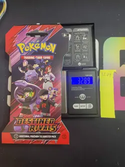 32.89g VERY HEAVY Sleeved Destined Rivals Pokemon Sealed Booster Pack New SIRU - Image 1