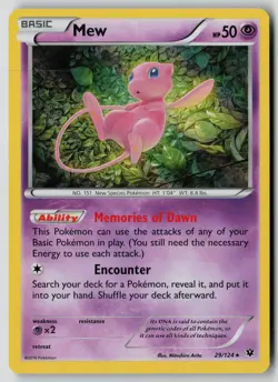 Pokemon TCG XY - Fates Collide #29/124 Mew - Image 1