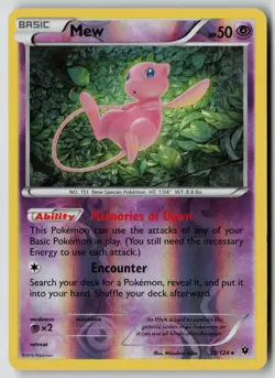 Pokemon TCG XY - Fates Collide #29/124 Mew LP - Image 1