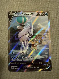 Pokemon TCG Ice Rider Calyrex V 164/198 Swsh06 Chilling Reign Ultra Rare - Image 1