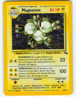 Magneton - Holo - 11/62 Fossil Set - Pokemon TCG - 1999 - Image 1