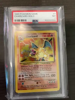 1999 POKEMON BASE SET UNLIMITED #4 CHARIZARD-HOLO PSA 7 - Image 1