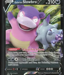Galarian Slowbro V 099/189 V Rare Holo Darkness Ablaze Pokemon NM - Image 1