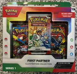 Pokemon First Partner Illustration Collection Sealed Series 1 + Mega Phantasmal - Image 1