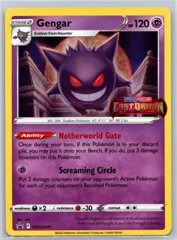 Gengar (Prerelease) SWSH241 Holo P Sword & Shield Promo Holo NM Pokemon - Image 1