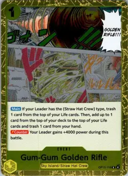 Gum-Gum Golden Rifle OP15-116 Rare Adventure on Kami's Island One Piece Foil NM - Image 1