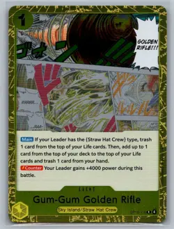 Gum-Gum Golden Rifle OP15-116 Rare Adventure on Kami's Island One Piece Foil NM - Image 1