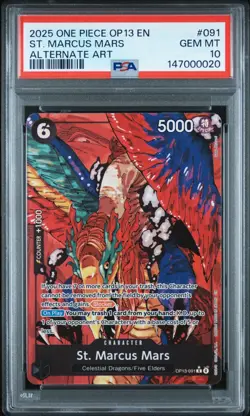 2025 ONE PIECE OP13-CARRYING ON HIS WILL ALTERNATE ART ST. MARCUS MARS PSA 10 - Image 1