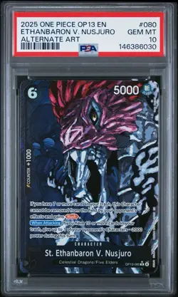 One Piece St. Ethanbaron V. Nusjuro OP13-080 Foil Rare Alt Art PSA 10 - Image 1