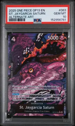 2025 ONE PIECE OP13-CARRYING ON HIS WILL #083 ST. JAYGARCIA SATURN PSA 10 - Image 1