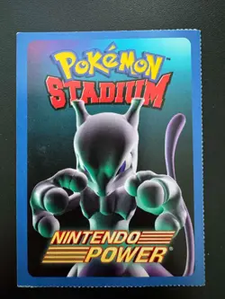 2000 Advertisement Nintendo Power Pokemon Stadium Mewtwo Insert Card Rare NM - Image 1
