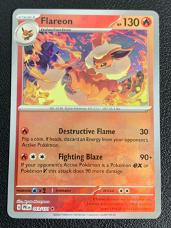 Flareon 013/131 Prismatic Evolutions Poke Ball Reverse Holo Pokemon TCG Card NM - Image 1