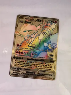 Reshiram & Charizard 270HP Metal Pokemon Card Fan Art! - Image 1
