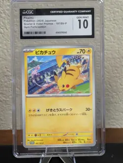 CGC 10 Pikachu 197/SV-P Promo Scarlet & Violet Gym Participation Pokemon Card - Image 1
