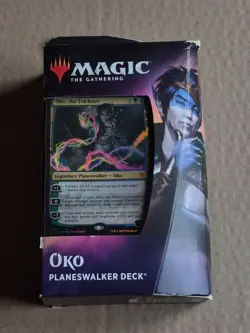 Magic The Gathering THRONE ELDRAINE Oko TRICKSTER Blue Green N Planeswalker Deck - Image 1