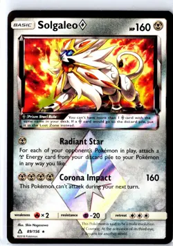 Solgaleo ◇ 89/156 Prism Star Rare Ultra Prism Pokemon Moderately Played - Image 1