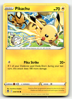 Pokemon TCG - Pikachu 049/195 - Silver Tempest - Image 1
